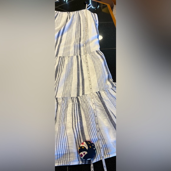 Rails Adora  Midi Stripped Linen Blend Dress/ white -smoke Blue/SZ.XL Women’s - Picture 13 of 15